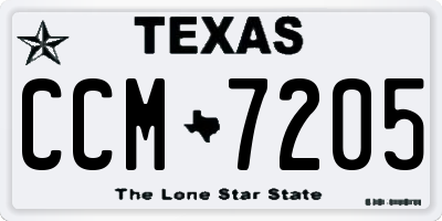 TX license plate CCM7205