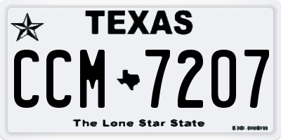 TX license plate CCM7207