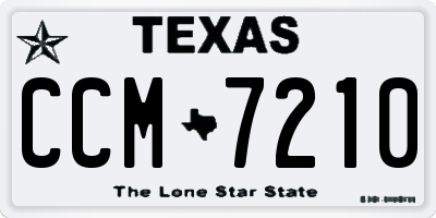 TX license plate CCM7210