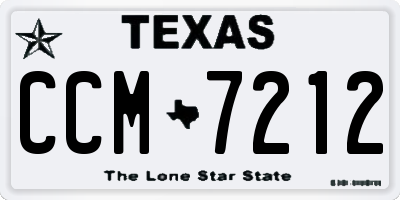 TX license plate CCM7212