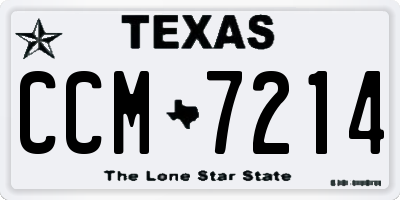 TX license plate CCM7214