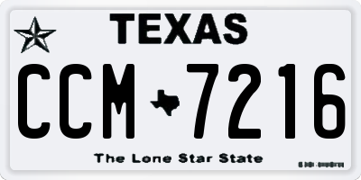 TX license plate CCM7216
