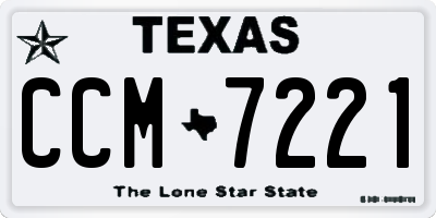 TX license plate CCM7221