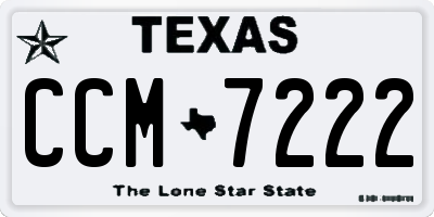 TX license plate CCM7222