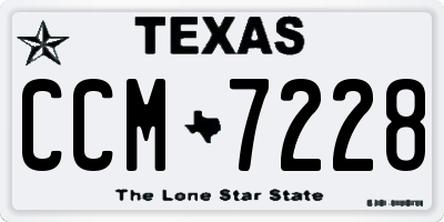 TX license plate CCM7228