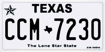 TX license plate CCM7230