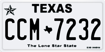 TX license plate CCM7232
