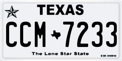 TX license plate CCM7233