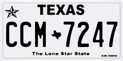 TX license plate CCM7247