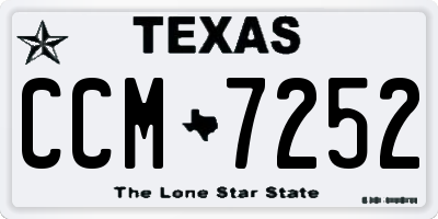 TX license plate CCM7252