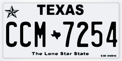 TX license plate CCM7254