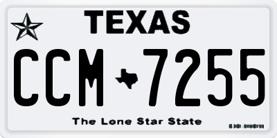 TX license plate CCM7255
