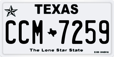 TX license plate CCM7259