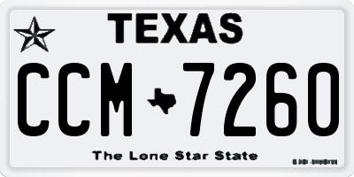 TX license plate CCM7260