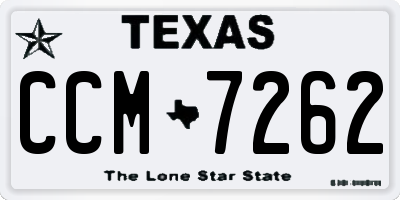 TX license plate CCM7262