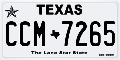 TX license plate CCM7265