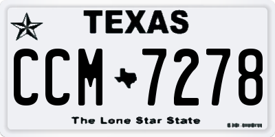 TX license plate CCM7278