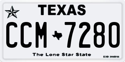 TX license plate CCM7280