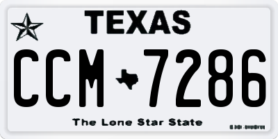 TX license plate CCM7286
