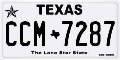 TX license plate CCM7287