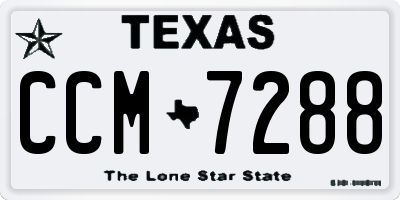 TX license plate CCM7288