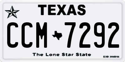 TX license plate CCM7292