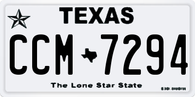 TX license plate CCM7294