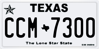TX license plate CCM7300