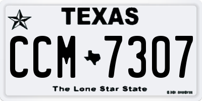 TX license plate CCM7307