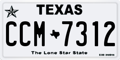 TX license plate CCM7312