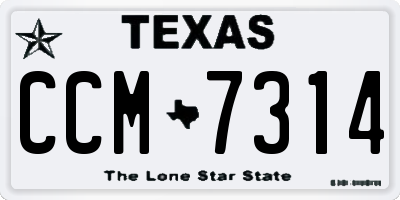 TX license plate CCM7314