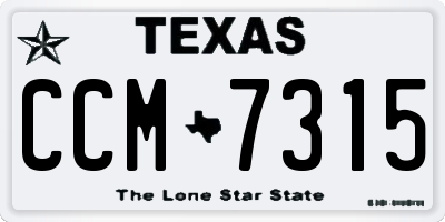 TX license plate CCM7315