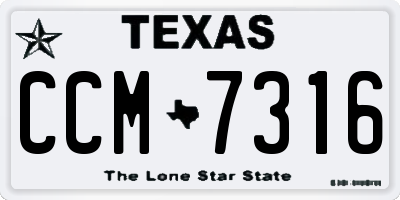 TX license plate CCM7316