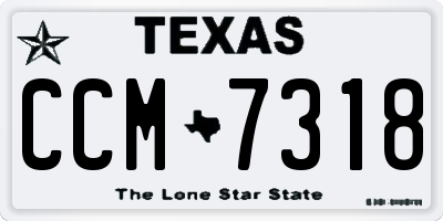 TX license plate CCM7318