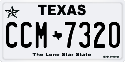 TX license plate CCM7320