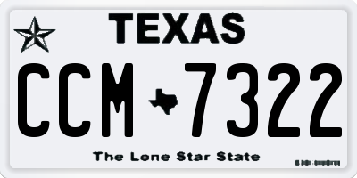 TX license plate CCM7322