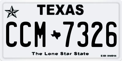 TX license plate CCM7326
