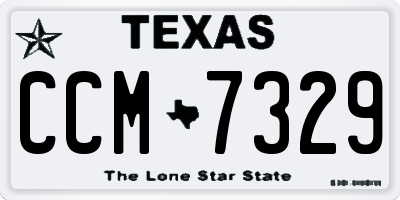 TX license plate CCM7329