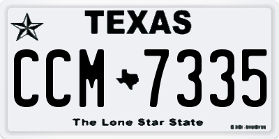 TX license plate CCM7335