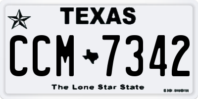 TX license plate CCM7342