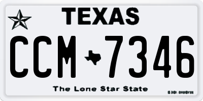 TX license plate CCM7346