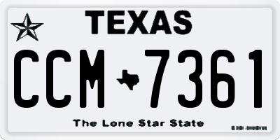 TX license plate CCM7361