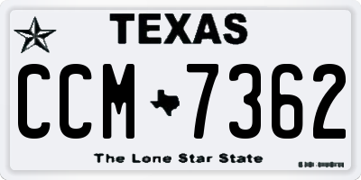 TX license plate CCM7362