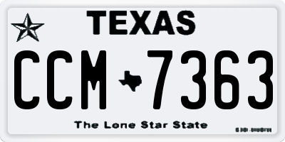 TX license plate CCM7363
