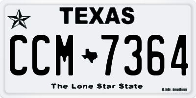 TX license plate CCM7364