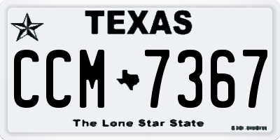 TX license plate CCM7367