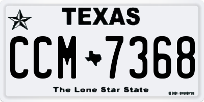 TX license plate CCM7368