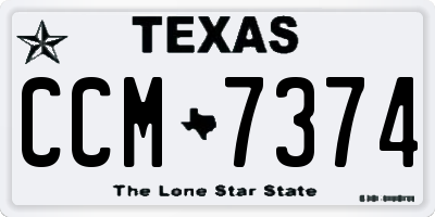 TX license plate CCM7374