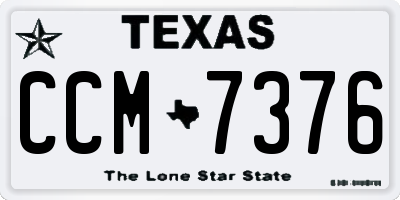 TX license plate CCM7376