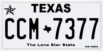 TX license plate CCM7377